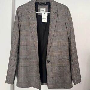 NWT Pimkie Grey Plaid Blazer Tailored Jacket (Size XS)